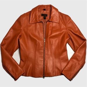 Vintage Danier Genuine Leather Orange Jacket